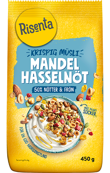 Påse med Müsli Mandel Hasselnöt från Risenta